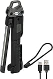 Brennenstuhl Akku LED Handllampe HL 400 AC/LED Werkstattlampe mit integriertem Akku (400lm, 3 individuell schaltbare Lichtquellen, zusammenklappbar, Leuchtdauer max. 6h, inkl. USB C Ladekabel)