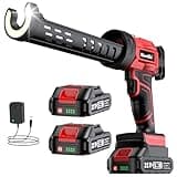 Seesii Akku Kartuschenpistole Kompatibel mit Makita 18V Akku, Elektrische Kartuschenpresse mit 2x 2000mAh Akku, LED- Licht, Silikonpistole Akku für 300ML Kartuschen (Rot) (Rot)