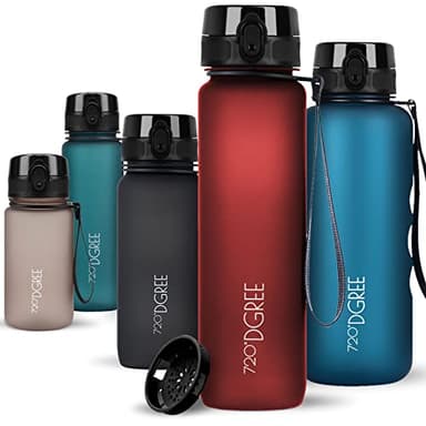 720°DGREE Trinkflasche 1l Sport “uberBottle“ softTouch +Sieb - BPA-Frei - Wasserflasche für Uni, Arbeit, Fitness, Fahrrad, Outdoor, Job - Sportflasche aus Tritan - Leicht, Stoßfest, Wiederverwendbar