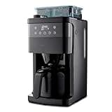 MEDION Kaffeemaschine mit Mahlwerk und Thermoskanne (1 Liter, max. 8 Tassen, 8 Mahlstufen, max. 1000 Watt, Timer, LED Display, Tropfstopp, Permanentfilter, MD19911)