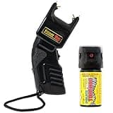 SHD - Power Abwehrset Elektroschocker 500.000 Volt mit PTB Zulassung - im Set mit Profi Pfefferspray Tierabwehrspray 40ml mit Licht - Selbstverteidigung frei verkäuflich ab 18 Jahren