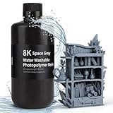 ELEGOO 8K Wasser abwaschbar Photopolymer Resin 405nm LCD UV-härtendes Harz am besten für Saturn 2 8K LCD 3D Drucker Space Grau 1000G