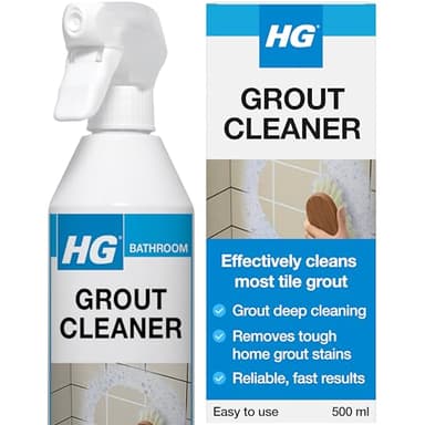 HG Fugenreiniger, gebrauchsfertiges Fliesenfugen-Reinigungsspray, entfernt hartnäckigen Schmutz und Flecken zwischen gefliesten Wänden und Böden (500 ml Spray) - 591050106