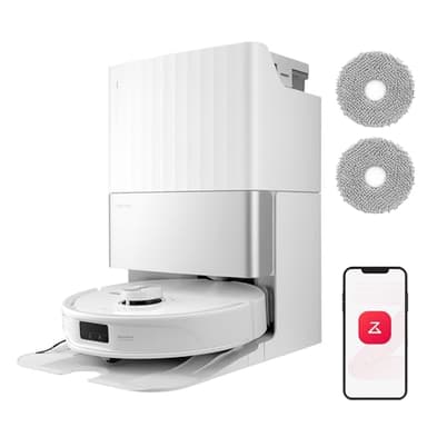 roborock Qrevo Master Saugroboter mit Wischfunktion&Hebarem Wischmopp, FlexiArm Design, HyperForce Saugkraft von 10.000 Pa, zusätzlich 2 Wischmops, Roboterstaubsauger-Set(Weiß)