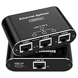 PVBCTCSID LAN Splitter 1 Auf 3 1000Mbps Netzwerk Switch Verteiler Gigabit Ethernet Switch 3 Port RJ45 LAN Kabel Splitter Unterstützt 3 Geräte Gleichzeitig Funktioniert mit Cat5/5e/6/6e/7/8 Kabeln