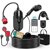 Wallbox 11kW mit App, Mobile Ladestation 3-phasig 400V (8-16A Einstellbar), 7.5m Typ 2 Ladekabel Auto, IP65 Portabel/Wandmontage für Elektroauto (Model Y/3, ID.3/4/5, MG4, EX30,Zoe und andere PHEV/EV)