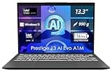 MSI Prestige 13 AI Evo Business Laptop, 33,7 cm (13,3") OLED, Intel Core Ultra 5, 16 GB LPDDR5 RAM, 512 GB SSD, Intel® Arc™ Grafik, Windows 11 Home, QWERTZ Tastatur, Stellar Gray, A1MG-072