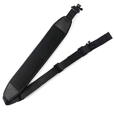 GUGULUZA Gewehrriemen Gewehrgurt Neopren Gepolstert Verstellbar mit 2,54cm Riemenbügel,Gun Sling Belt,Schwarz