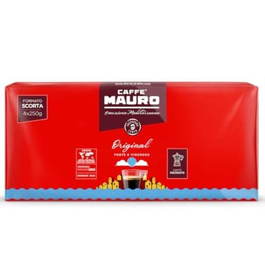 Caffè Mauro Torrefazione Gemahlener Kaffee Original Mischung - Intensität 10/10-1kg, 4 Packungen mit 250 g