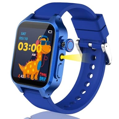 32 Spielen Smartwatch Kinder, Kinder Smartwatch mit Kamera, 3 Sportmodi, Schrittzähler, 22 Animierte Tapeten, Lernen Karte, Wecker, Hörbuch, Musik, Recorder, Rechner, Geschenke für Mädchen Jungen