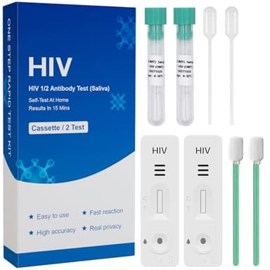 2x HIV Speichel Selbsttest für Zuhause – Nadelfrei & Einfach anzuwenden – Ergebnis in 15 Minuten – Diskrete & Private Nutzung
