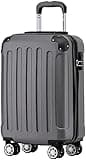 BEIBYE Hartschalen-Koffer Trolley Rollkoffer Reisekoffer Handgepäck 4 Rollen (M-L-XL-Set) (Dark Grey, M)