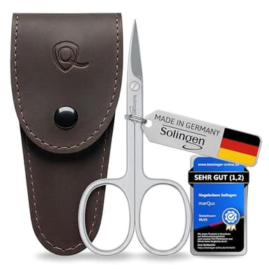 marQus Nagelschere Solingen - Extra scharf mit gebogener Schneide zum exakten Schneiden von Nägeln, inklusive praktischem Etui - Fingernagel und Fußnagel Schere