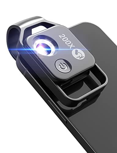 APEXEL 200X Mini-Mikroskop für Smartphone-Kamera, Taschengröße, Handy-Mikroskop für Explore Micworld, Schwarz