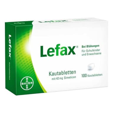 Lefax Kautabletten - mit 42 mg Simeticon - bei leichten Blähungen - mit Pfefferminzgeschmack - für Kinder geeignet - 1 x 100 Tabletten