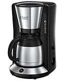 Russell Hobbs Kaffeemaschine [Brausekopf für optimale Extraktion&Aroma] Adventure (max 8 Tassen, 1,0l Thermokanne, Abschaltautomatik, Tropf-Stopp, 1100W) Filterkaffeemaschine 24020-56, Schwarz