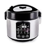 Yum Asia Kumo YumCarb Reiskocher mit Keramikschale und fortschrittlicher Fuzzy-Logik (5,5 Tassen, 1 Liter), 5 Reiskochfunktionen, 3 Multicooker-Funktionen, 220-240V EU (leichter Edelstahl)