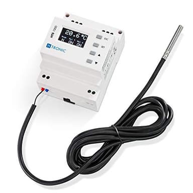 HTS 1000 Hutschienen-Temperaturschalter (Temperaturregler) mit Fühler, Kühlen & Heizen, 230 V Thermostat