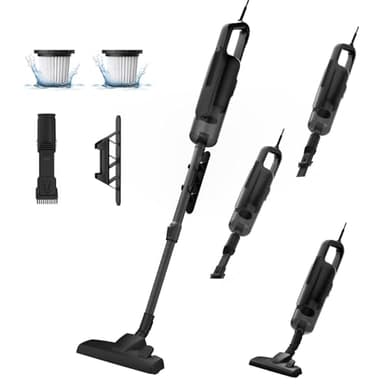 VersLife C8PRO Staubsauger, Staubsauger mit Kabel, 600W Stielstaubsauger mit Kabel, 6-in-1 Handstaubsauger mit 5m Kabellänge, leicht & leise, Ausziehbares Saugrohr für Hartböden, Teppiche &Tierhaare