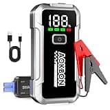 AOKBON Starthilfe Powerbank 4000A Auto Starthilfe für 12V Fahrzeuge mit LCD Display LED Licht mit USB Schnellladung 16800mAh Starthilfegeräte für 10.0L Benzin und 9.0L Diesel mit Starthilfekabel