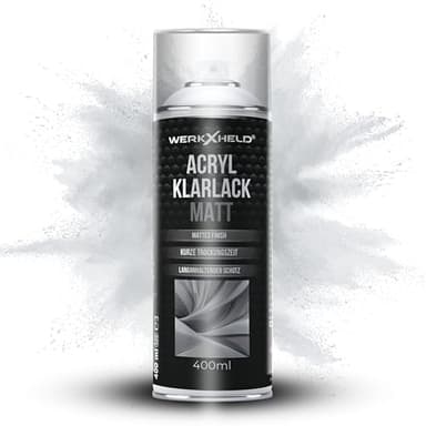 WerkXheld Klarlack Matt 400ml – Universeller Sprühlack für Metall, Holz, Glas und Kunststoff – Ideal für Möbel, Dekor und Fahrzeugteile – Schützendes seidenmattes Finish