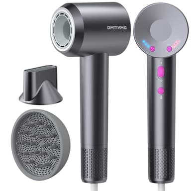 DMTIVMG Ionen Föhn Haartrockner Hohe Geschwindigkeit mit 160.000 U/min Bürstenlosem Motor 500 Millionen Negative Ionen 12 Modi 4 Temperatureinstellungen 3 Geschwindigkeiten Magnetdüse Geräuscharm