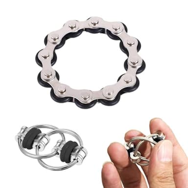 2 Stück Stressabbau Spielzeug, ADHS Hilfsmittel, Unendliche Flip Chain Stress Spielzeug, Flippy Chain Game Set für Kinder mit ADHS, ADD, Autismus, Erwachsene und Jugendliche