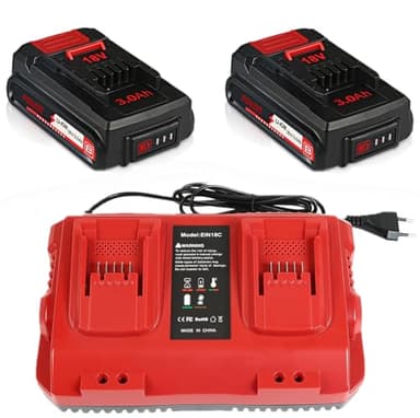 Aaiwtd 18V 3,0Ah Ersatzakku für Einhell Akku 18V und Power x-Change Geräte (2 Pack für alle PXC-Geräte)