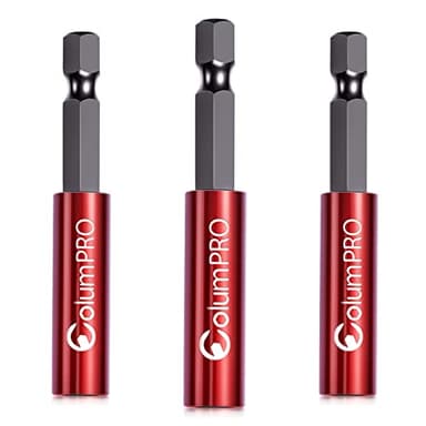 ColumPRO 3er Set Bithalter magnetisch 60mm S2 Stahl 1/4 Zoll Sechskantschaft Bit Verlaengerung fuer Schlagschrauber robuste Bit Halter Schraubendreherverlaengerung ohne Verbiegen fuer Schlagbohrer