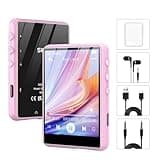 SWOFY 64GB MP3 Player, HiFi MP3 Player Bluetooth 5.3 Lautsprecher Integriert, 2.4" Touchscreen Tragbarer, Mini MP3 Player Kinder mit FM Radio, Voice Recorder, Unterstützt 128 GB (Rosa)
