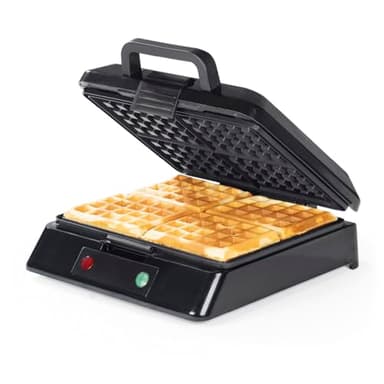GOURMETmaxx Waffeleisen für 4 Belgische Waffeln | Waffelautomat mit Antihaftbeschichtung, stufenlos einstellbarer Bräunungsgrad und Kontrollleuchte | Duftende belgische Waffeln ganz einfach zubereitet