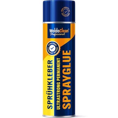 WoldoClean Sprühkleber für Dachhimmel & Schaumstoff - 500ml Klebespray mit starker Anfangshaftung, hitzebeständig bis 80 °C, schnell trocknend & präzises Sprühbild