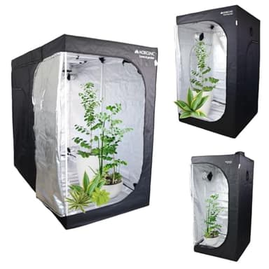 Mobiclinic®, Growzelt 80x80x160 cm, Indoor, Premium Mylar 97% reflektierend, Hydroponisches System, Growbox, Wasserdicht, Herausnehmbarer Boden, Dickes Nylongewebe, Stabile Struktur, Grow Tent
