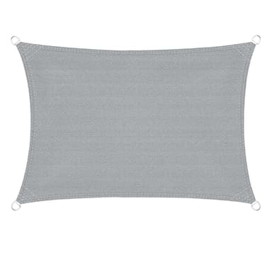 HAIKUS Sonnensegel Wasserdicht Rechteckig 4x6m Sonnenschutz Wasserabweisend Premium PES Polyester mit UV Schutz für Balkon Garten Terrasse Hellgrau