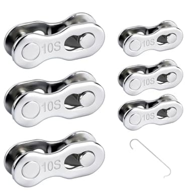 DIPZO Fahrradketten-Schnellverschluss 10-fach, 6 Paar wiederverwendbare Kettenverschlüsse, kompatibel mit Shimano Ketten für Mountain- und Rennräder