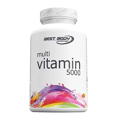 Best Body Nutrition Multi 5000 Kapseln – Multivitamin Tabletten 100 Stück/Dose – Vitamin B1, B2, B6, B12, C, E, Niacin, Folsäure, Biotin – Unterstützt Immunsystem – kann bei Müdigkeit unterstützen