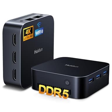 Huidun H20 Mini PC Alder Lake-N97 (übertrifft N95/N100, bis zu 3,6 GHz),16GB LPDDR5 512GB SSD Mini-Computer Windows 11 Pro,Triple HDMI 4K, 3*USB 3.0,WiFi 6, BT5.2, Dual Gigabit Ethernet für Büro