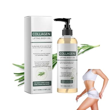 Collagen Lifting Body Oil, Körperöl Straffend mit Rosmarinblattextrakt, Feuchtigkeits & Pflegend Hautöl, Massageöl zur Verbesserung der Hautelastizität, Reduziert Feine Linien, Sanfte Formel, 100 ml