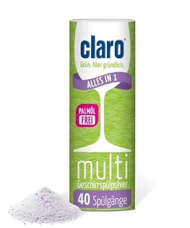Claro Multi Alles-in-1 Geschirrspül-Pulver - Phosphatfrei & Umweltfreundlich - Öko-Spülmaschinen-Pulver - 1x 800 g