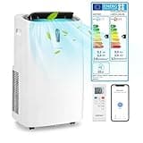 COSTWAY Klimaanlage mobil 14000BTU, Klimagerät mit Abluftschlauch, 5 in 1 Kühlen & Heizen & Entfeuchten & Belüften & Schlafmodus für Räume bis zu 135 m³, Fernbedienung/App, 24H Timer, 4100W, ≤57dB