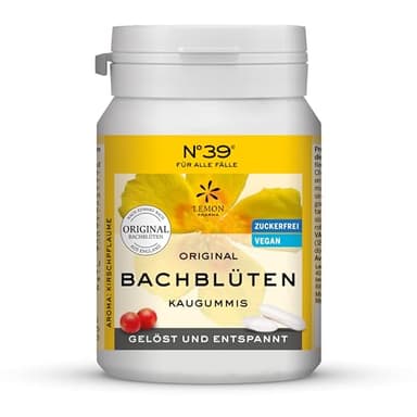 Original Bachblüten Kaugummi Notfall Nr. 39 von Lemon Pharma, Vegan und Zuckerfrei
