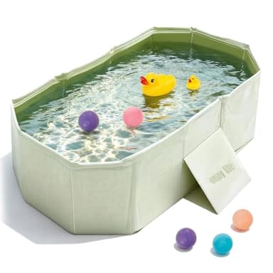 Euablfo Faltbare Badewanne für Kinder, Tragbare Klappbare Badewanne für Kinder 0–8 Jahre, Kinderbadewanne mit Umfasst 5 Kugeln 2 Enten, für Dusche und Innenbereich