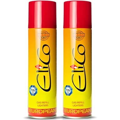 Feuerzeuggas zum Nachfüllen 2 x 250 ml – Butangas für Flambierbrenner, Sturmfeuerzeuge, Stabfeuerzeuge, Jetflammen – Feuerzeug Gas Nachfüller mit Adapter