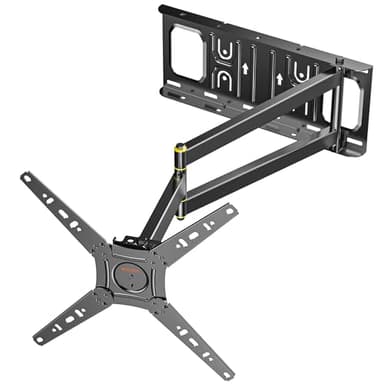 WHYFONE TV Wandhalterung mit 655mm Langem Arm für 13-50 Zoll Fernseher oder Monitor, 180° Drehung Fernsehhalterung Wand Schwenkbar Volle Bewegung Monitor Wand Halterung bis zu 35kg max. VESA 300x300mm