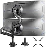 Monitor Halterung 2-Monitore für 24-57'' Bildschirm - Gasfeder Dual Monitore Tischhalterung Höhenverstellbar Schwenkbar Monitor Halterung, Gewicht 2-27 kg pro Arm, VESA 75/100/200 mm, Schwarz