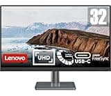 Lenovo L32p-30 | 31,5" UHD Monitor | 3840x2160 | 60Hz | 350 nits | 4ms Reaktionszeit | IPS-Panel | USB 3.2 | USB-C | HDMI | DisplayPort | AMD FreeSync | Lautsprecher | entspiegelt | 7,8kg | schwarz