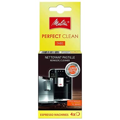 Melitta Perfect Clean Reinigungstabs – für Kaffeevollautomaten & Espressomaschinen, hochwirksame Reinigungstabletten, entfernt Kaffeefette & Rückstände, 4 Tabs