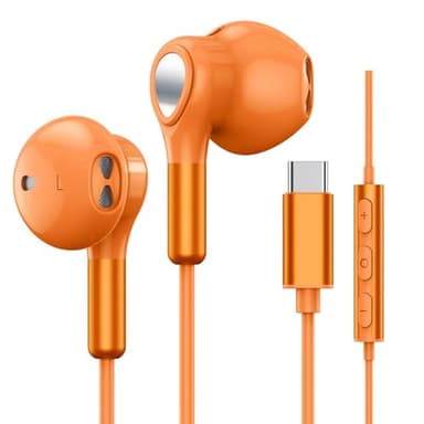 USB-C-Kopfhörer für Samsung Galaxy S25, S24, S23, Ultra, S22, S21, FE, S20, A54, A53, USB-C-Kopfhörer mit Mikrofon, Lautstärkeregler, kabelgebunden, USB-Typ-C-Kopfhörer für iPhone 17, 16, 15, Pro Max