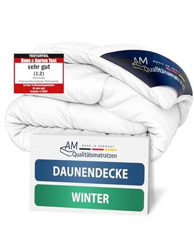 DormiGood Daunendecke 135x200 Winter - Made in Germany - 100% Extraweiche Daunen - Kuschelige Winterdecke 135x200cm - Oeko-TEX zertifizierte Federbettdecke 135x200cm - Bettdecke warm 135 x 200