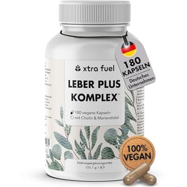 Leber Komplex - 180 Kapseln hochdosiert - mit Mariendistel (80% Silymarin), Artischocke, Löwenzahn & Cholin für die normale Funktion der Leber - laborgeprüft, vegan & zertifiziert